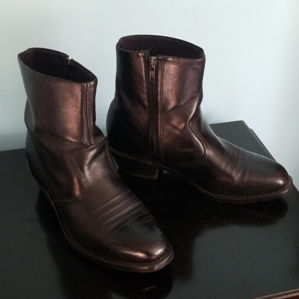 Men's leather Double H Western zipper boot 9 EE